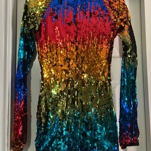 Weissman Rainbow Sequin Romper